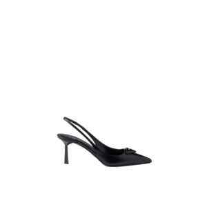 Saffiano patent leather slingback pumps
