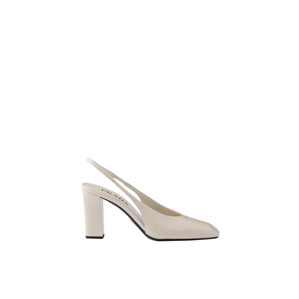 Patent leather slingback pumps
