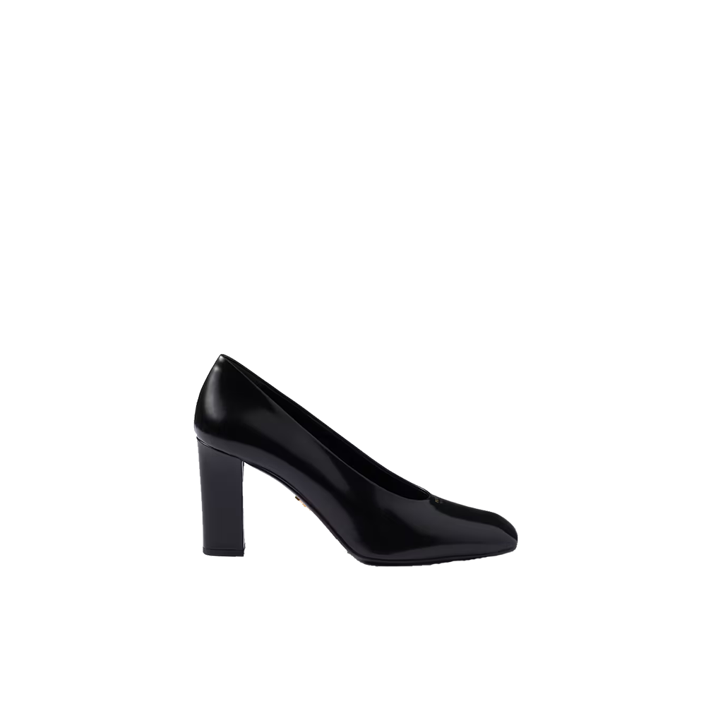Brushed leather pumps