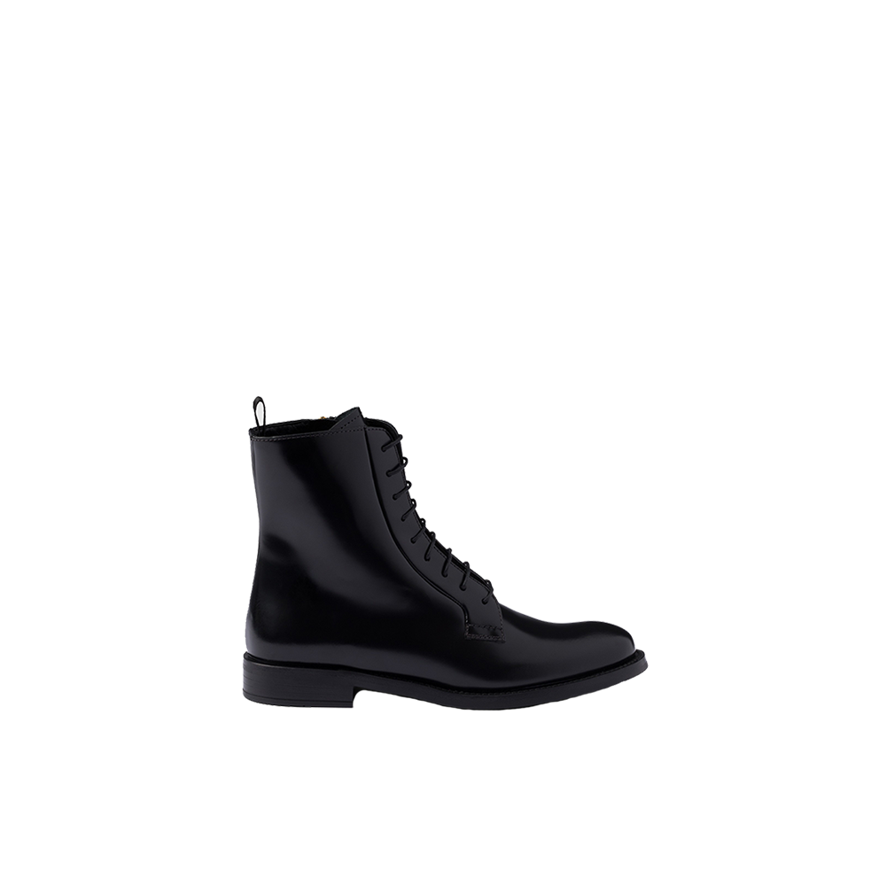 Brushed leather ankle boots