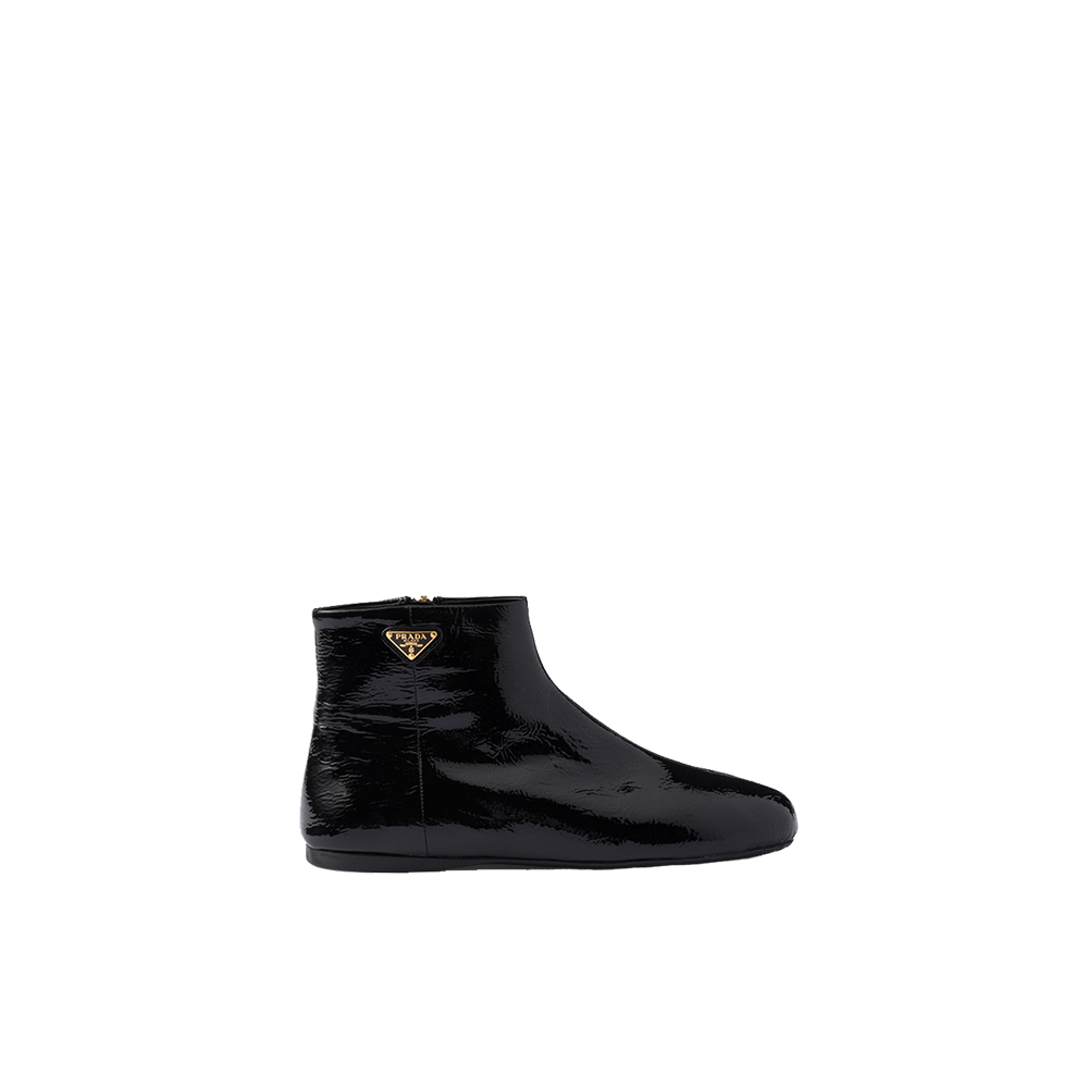 Patent leather booties