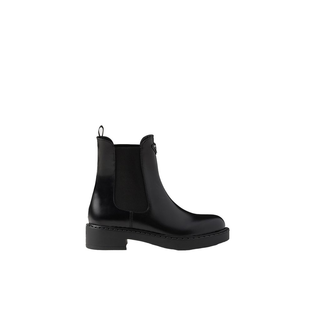 Brushed leather Chelsea booties