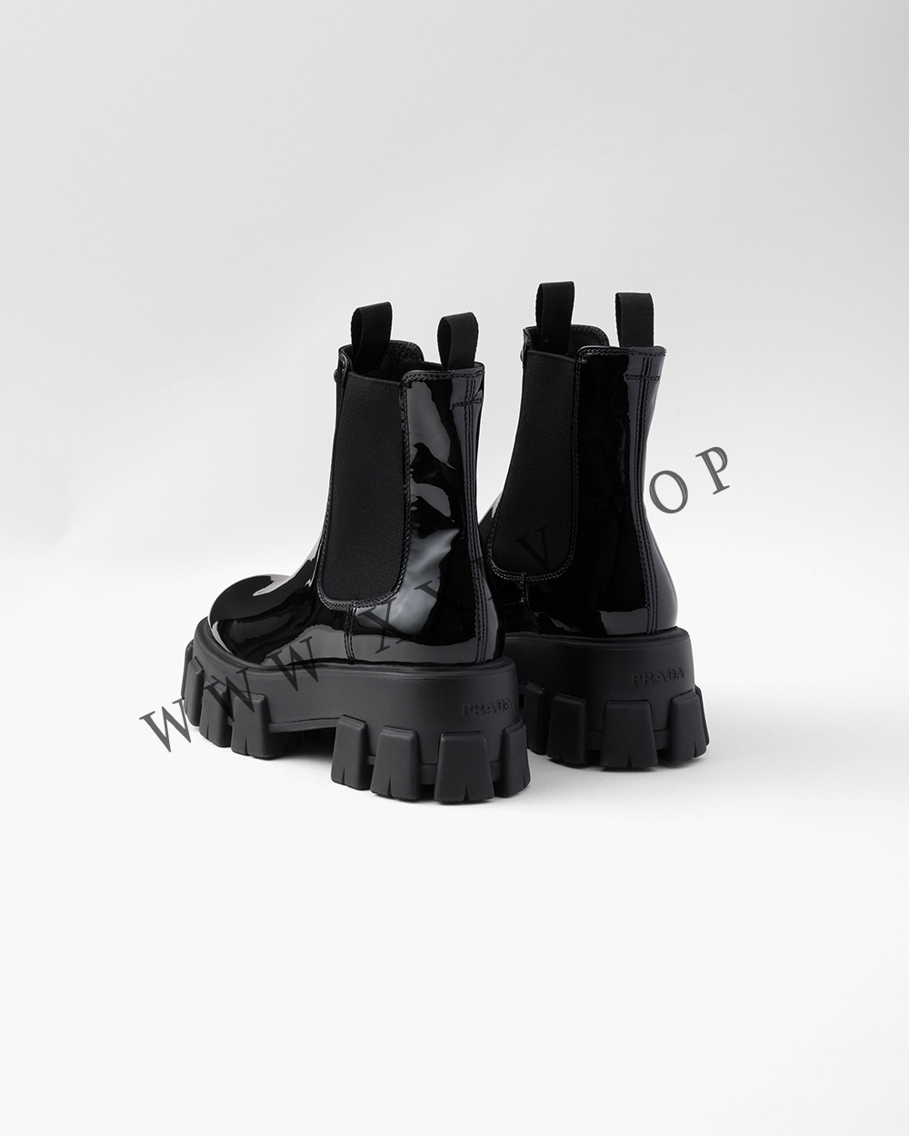 Monolith patent leather booties - Image 4