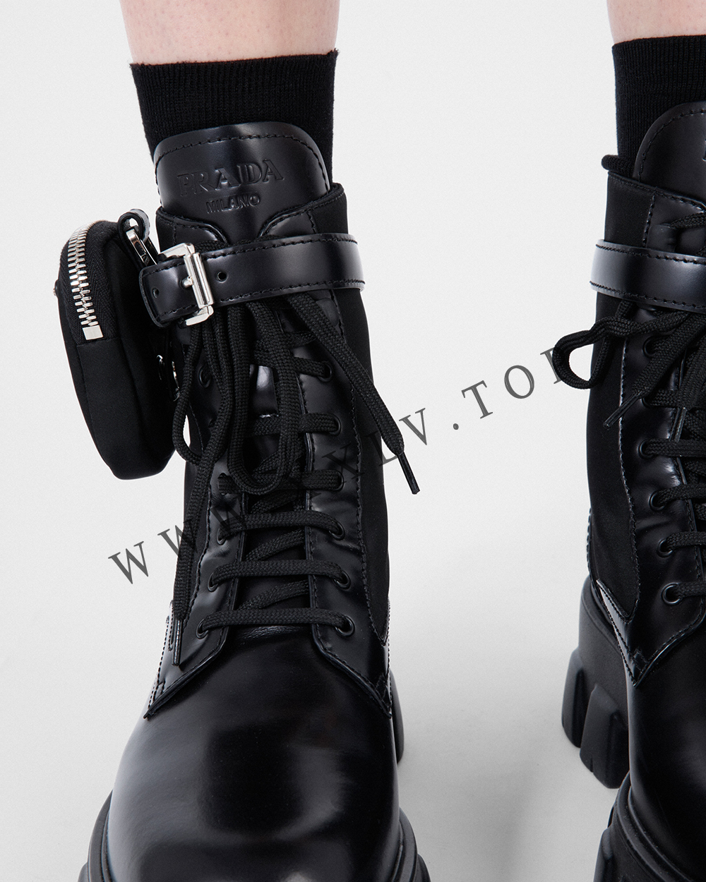 Leather and Re-Nylon booties - Image 3