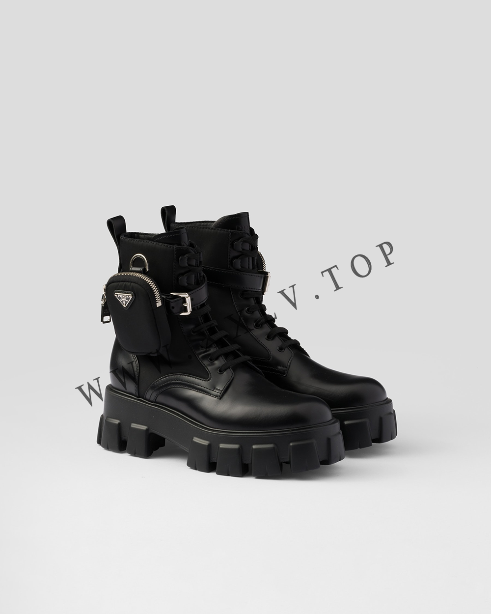 Leather and Re-Nylon booties - Image 4
