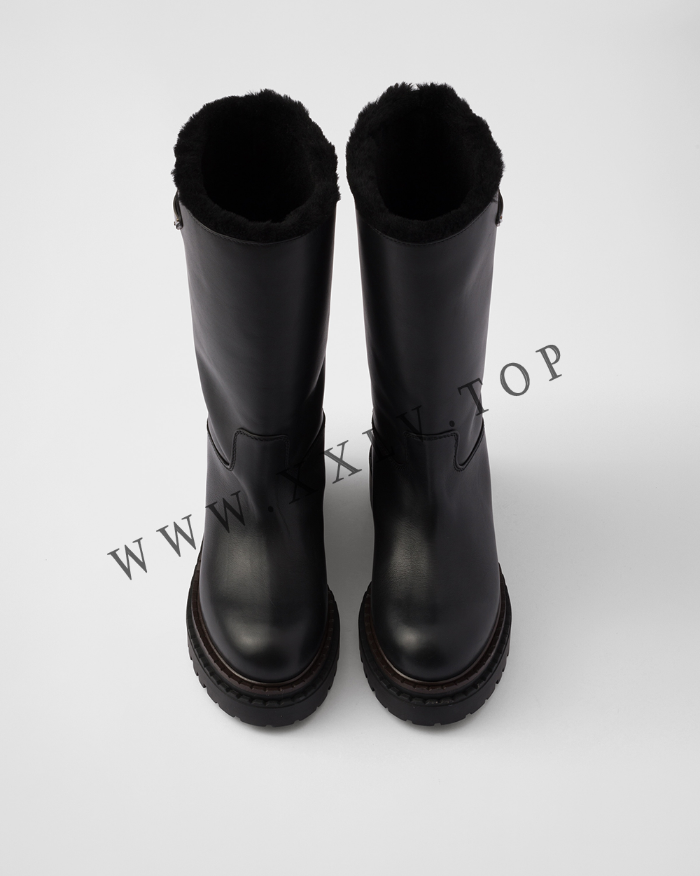 Leather and shearling boots - Image 2