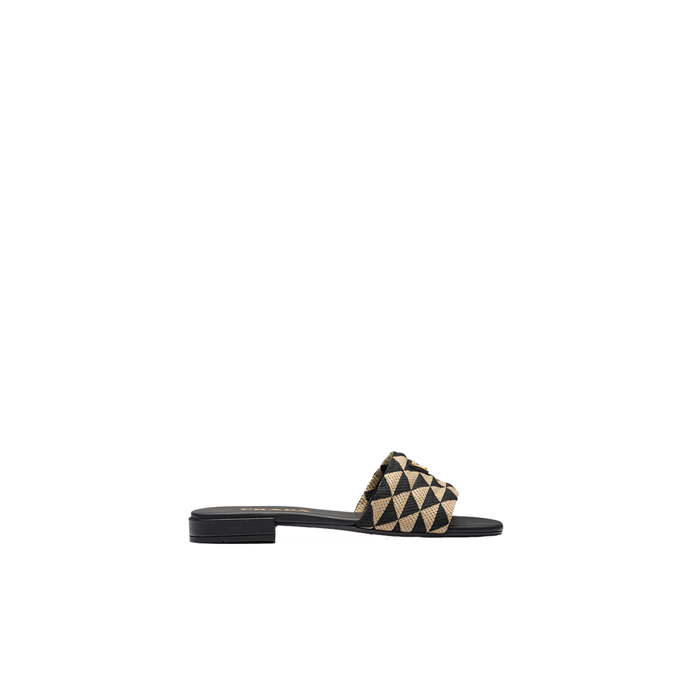 Embroidered fabric slides