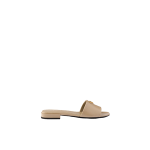 Saffiano patent leather slides