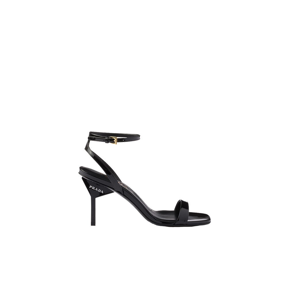 Patent leather high-heeled sandals