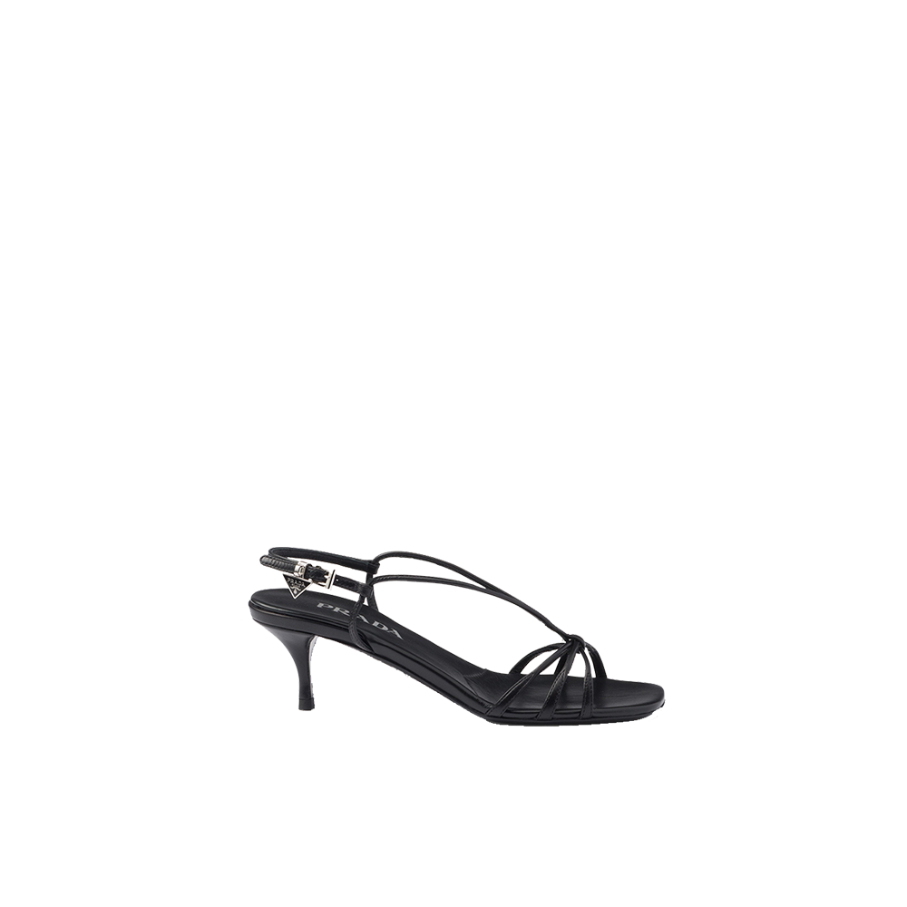 Heeled leather sandals
