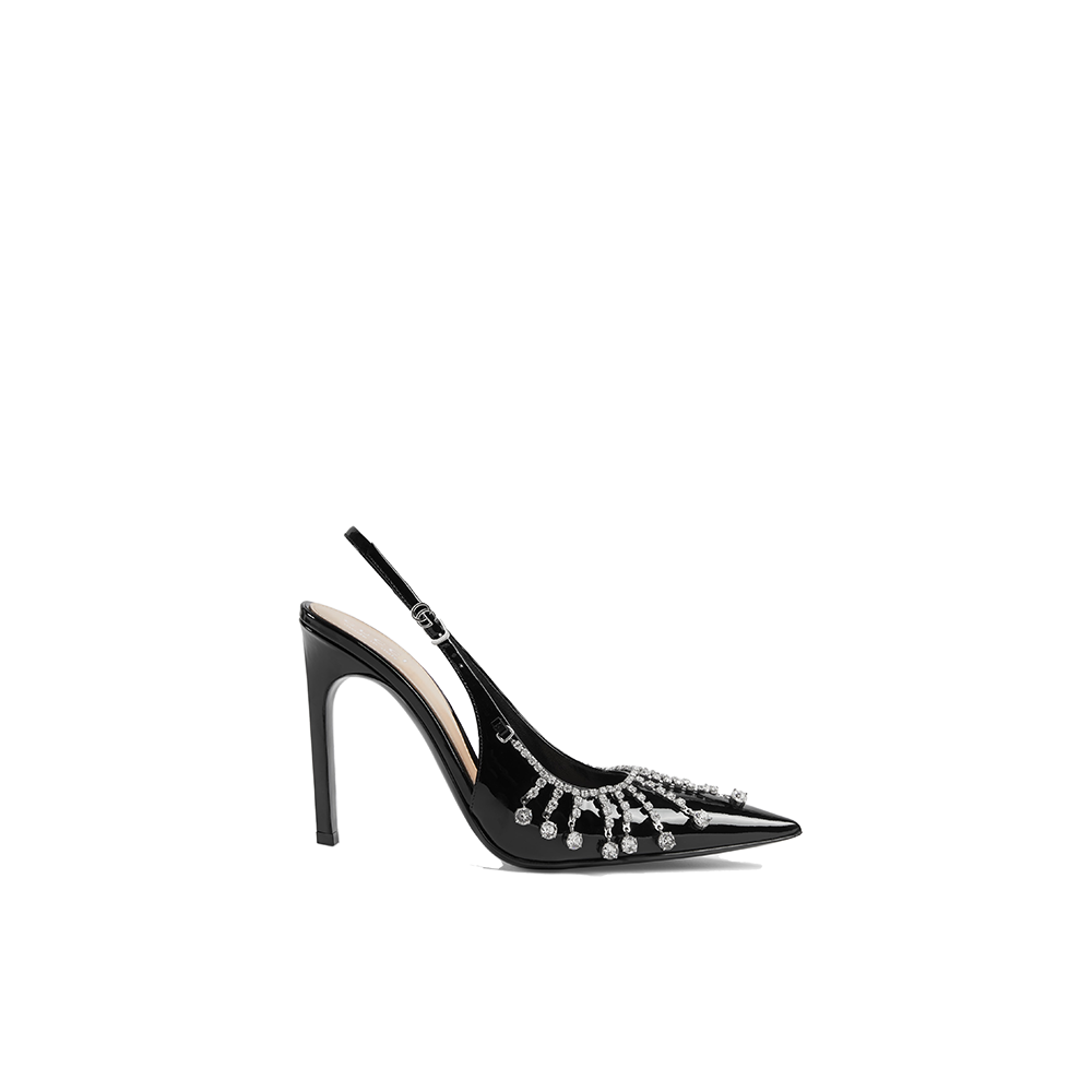 Women's pump with crystal chain