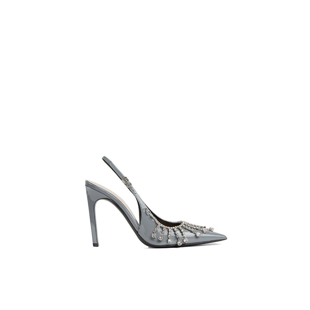 Women's pump with crystal chain