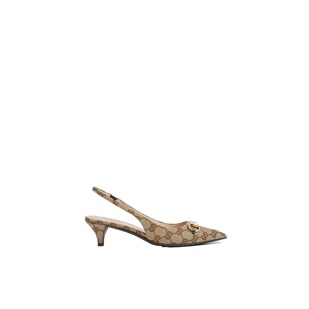 Women's GG canvas slingback pump