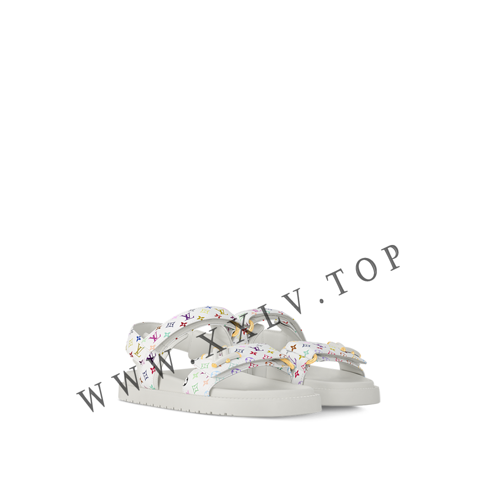 1AGXEQ NEW - DIGITAL EXCLUSIVE LV x TM LV Sunset Flat Comfort Sandal - Image 4