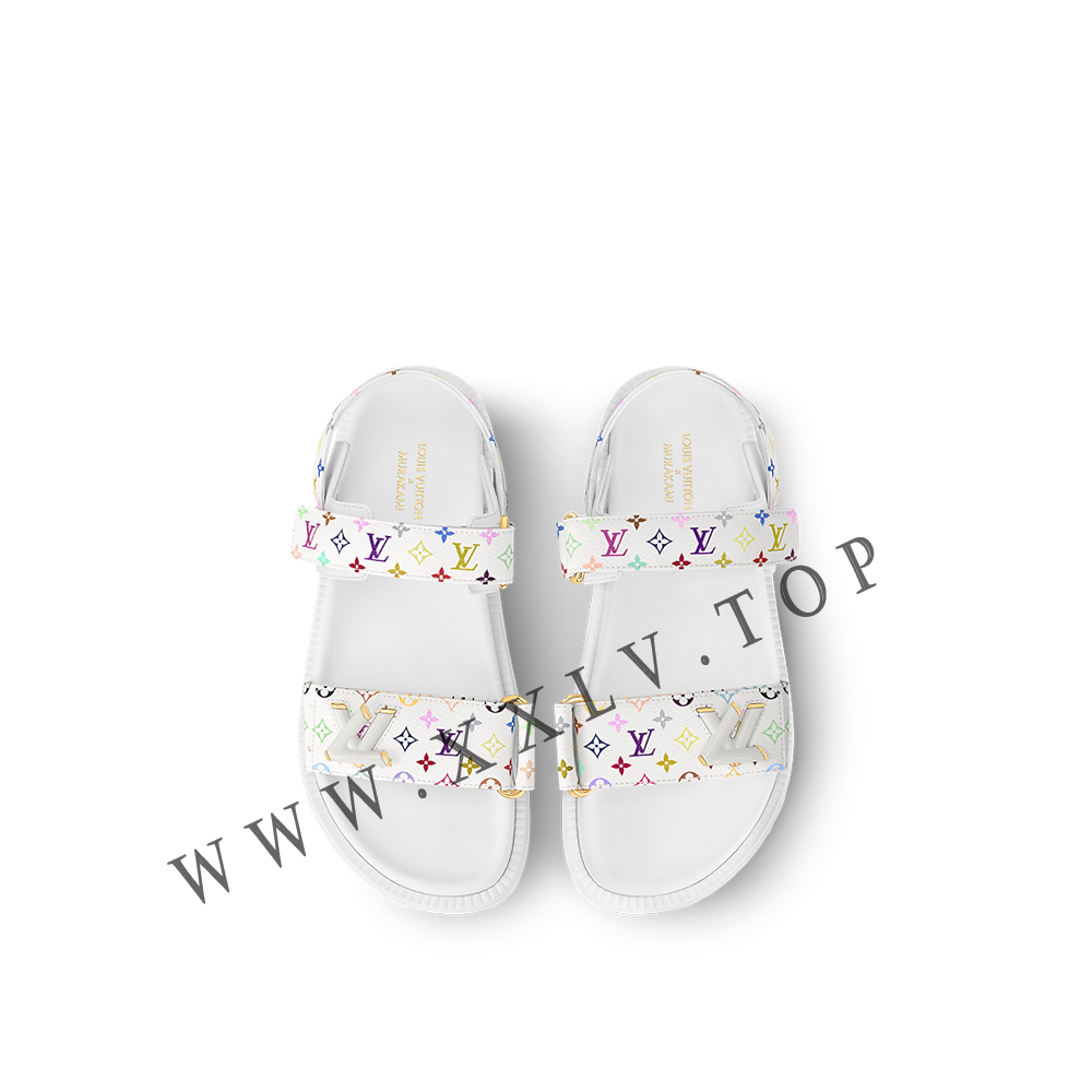 1AGXEQ NEW - DIGITAL EXCLUSIVE LV x TM LV Sunset Flat Comfort Sandal - Image 3
