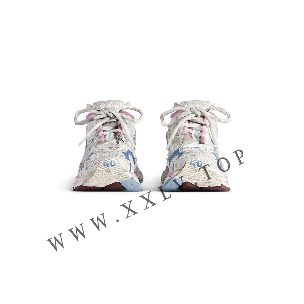 Women's Runner Gradient Sneaker in White/brown/blue/pink/grey - Image 5