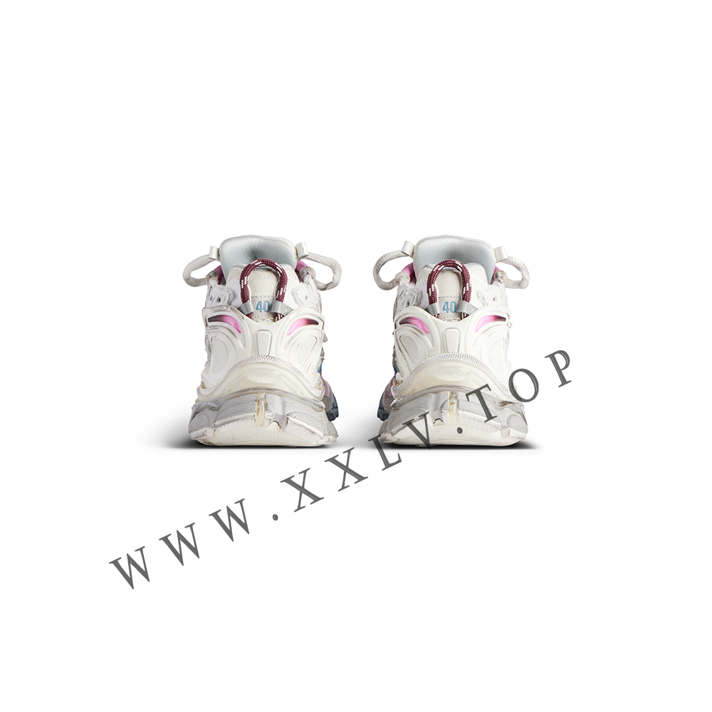 Women's Runner Gradient Sneaker in White/brown/blue/pink/grey - Image 4