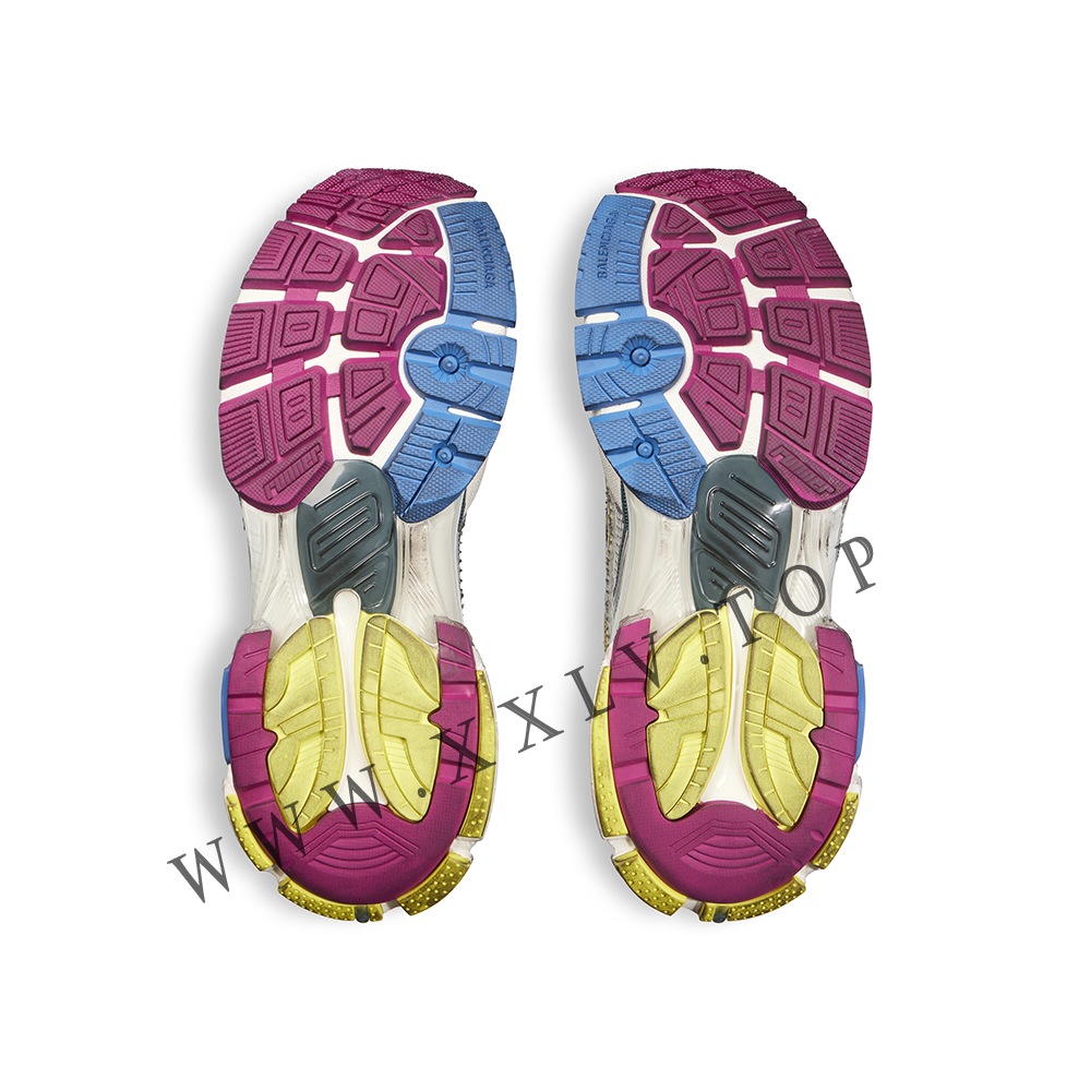 Women's Runner Sneaker in White/blue/purple/yellow - Image 5