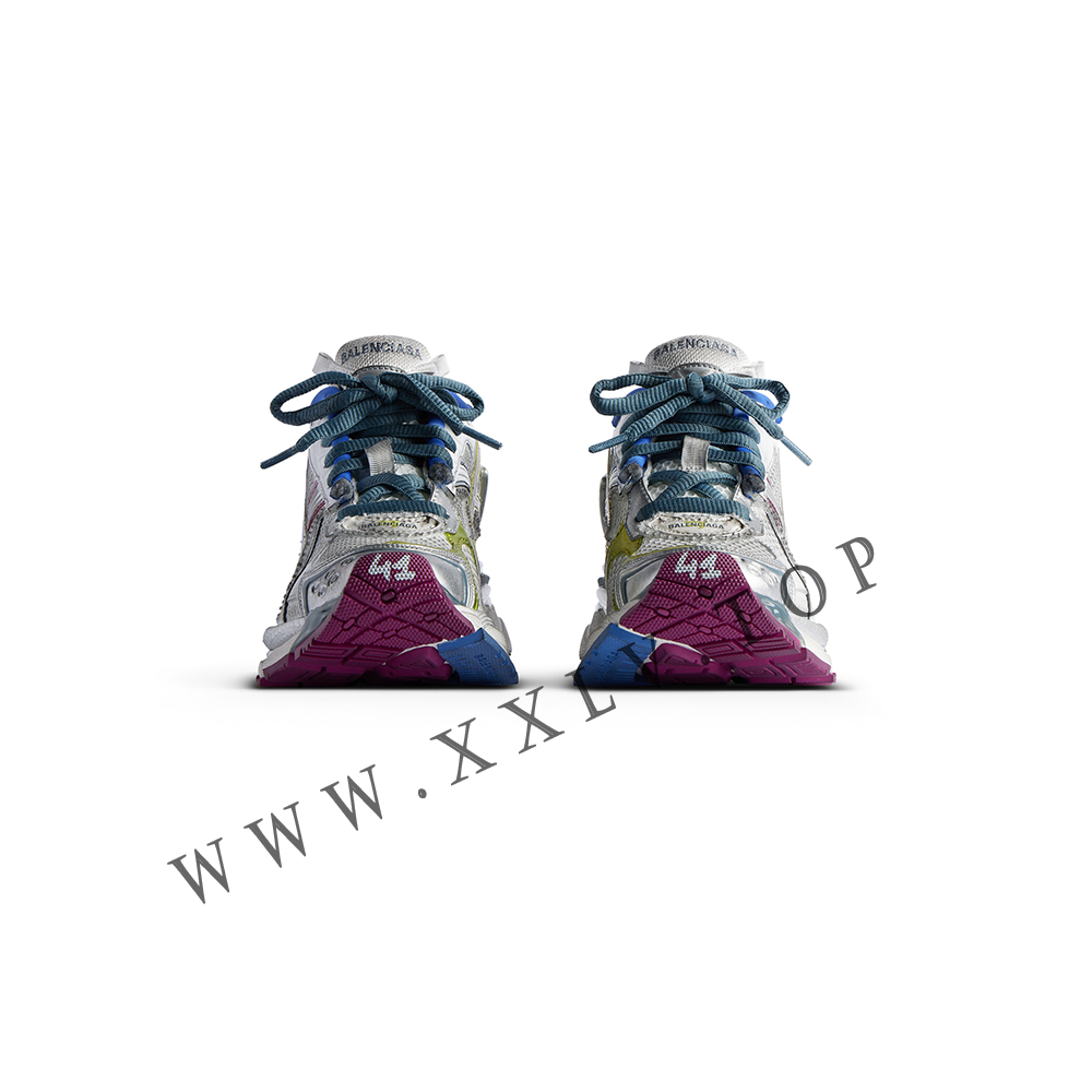 Women's Runner Sneaker in White/blue/purple/yellow - Image 2