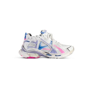 Women's Runner Sneaker in White/lilac/neon Pink/navy
