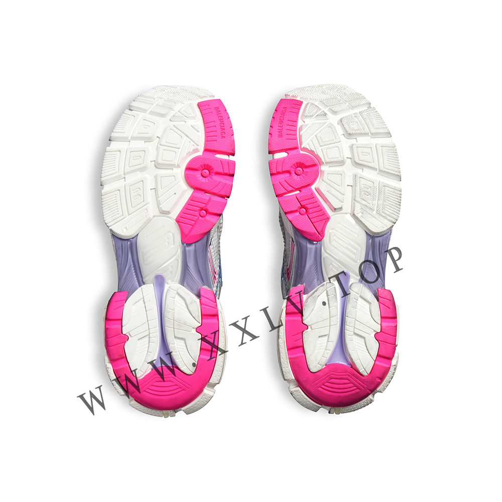 Women's Runner Sneaker in White/lilac/neon Pink/navy - Image 3