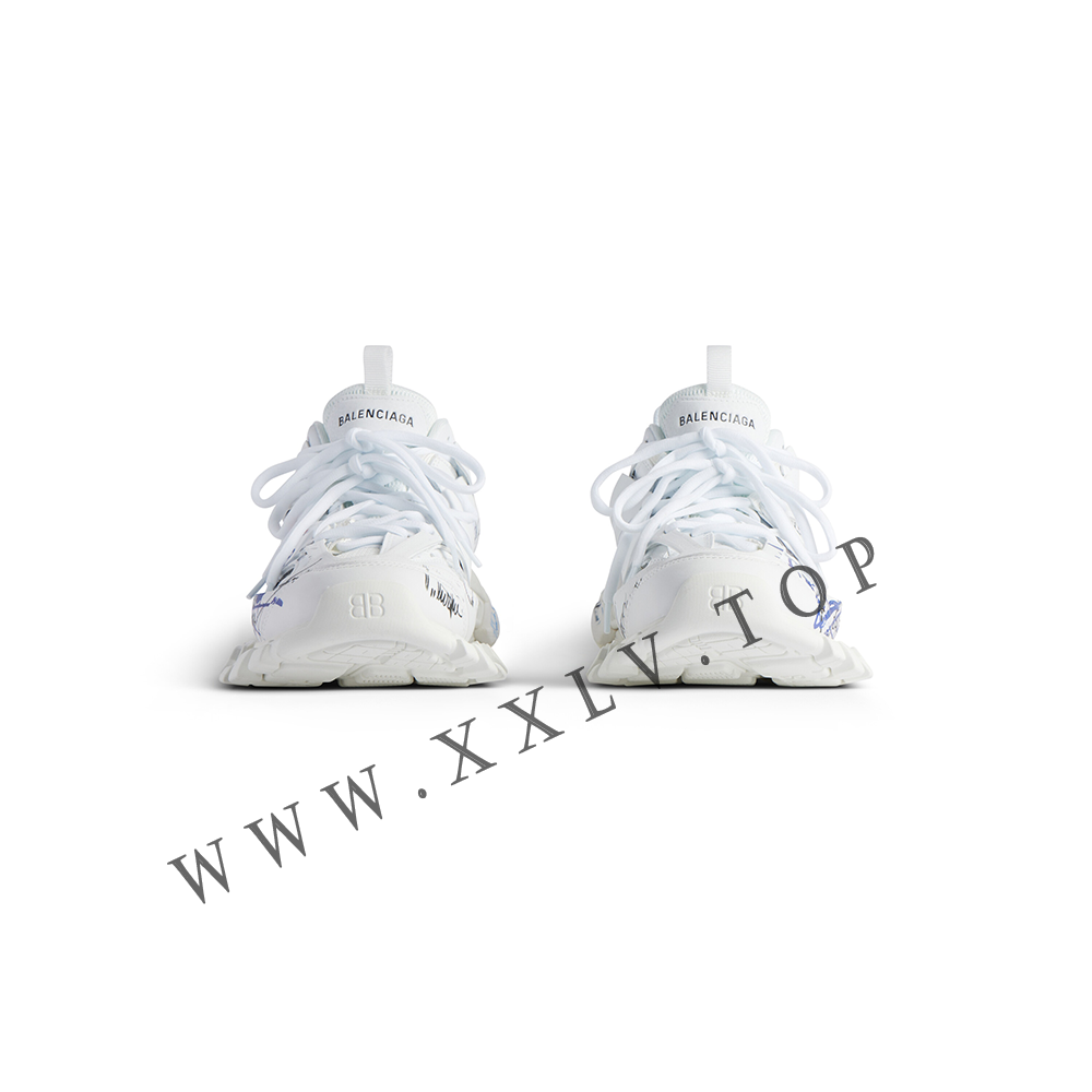 Women's Track Autographe Sneaker in White/black/blue/red - Image 4