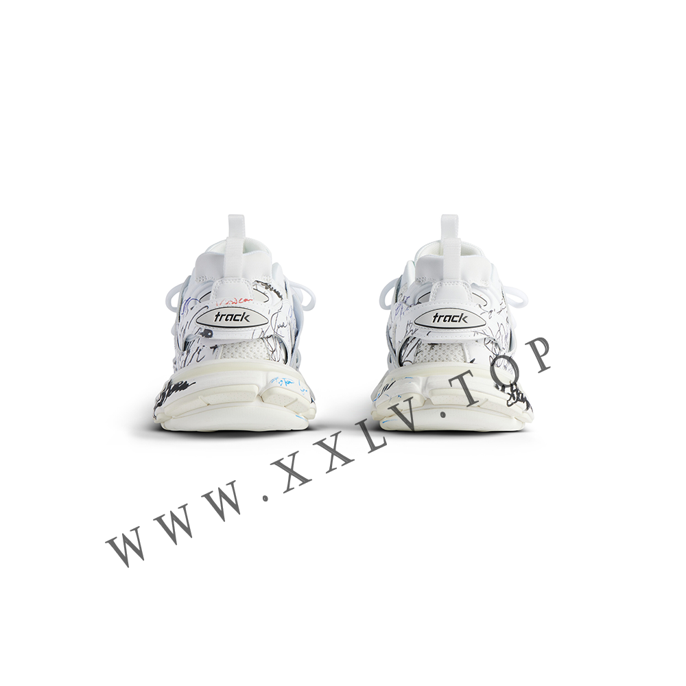 Women's Track Autographe Sneaker in White/black/blue/red - Image 5