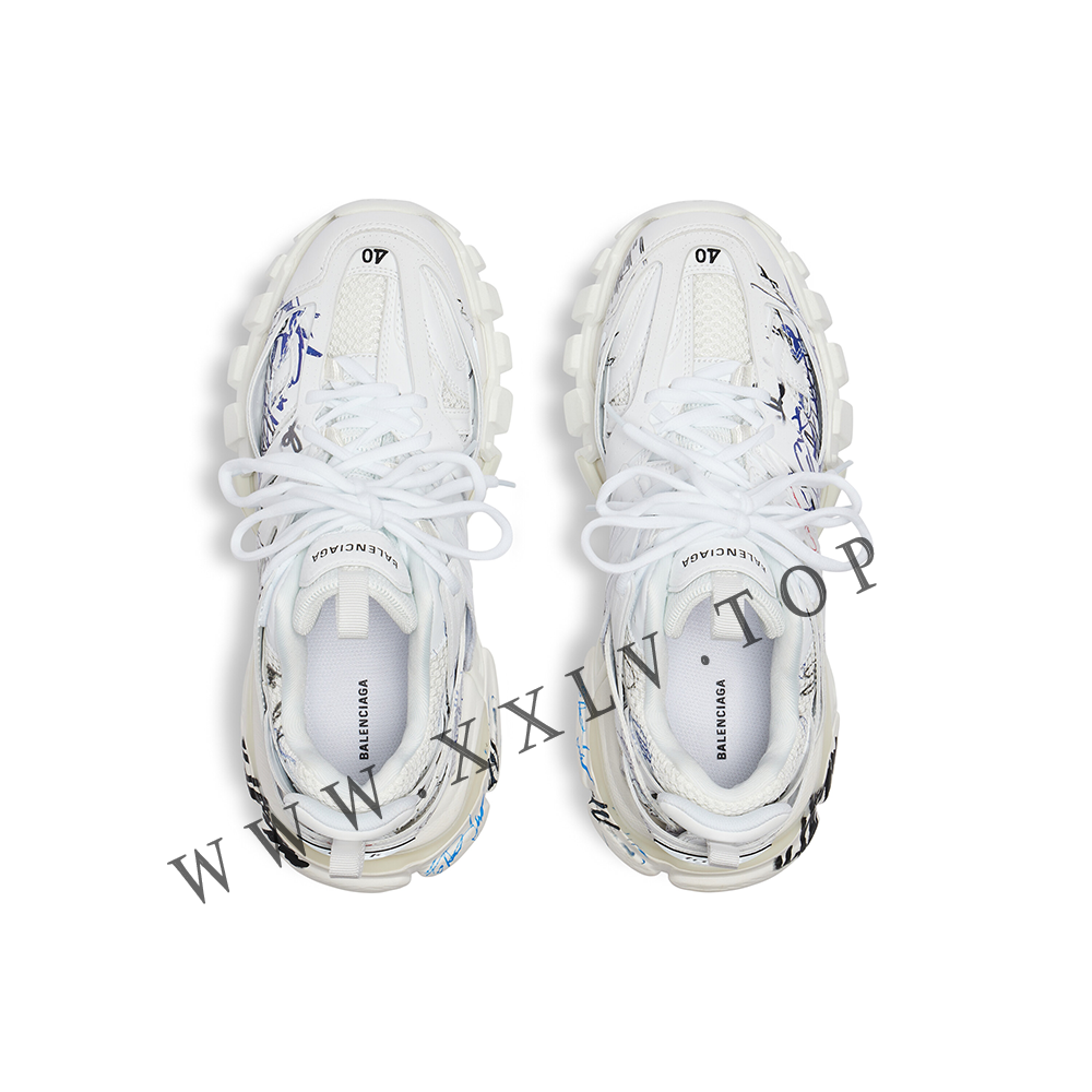 Women's Track Autographe Sneaker in White/black/blue/red - Image 2