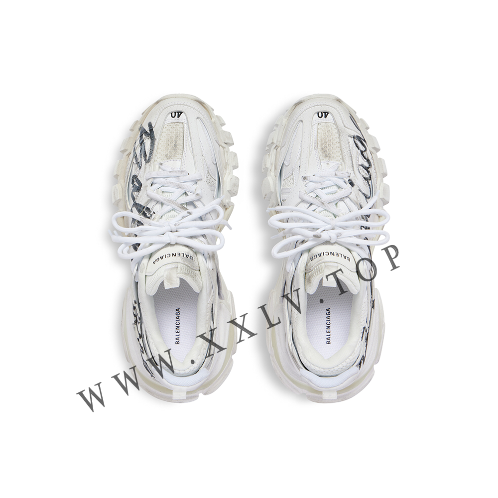 Women's Track Signature Sneaker in White/black - Image 3