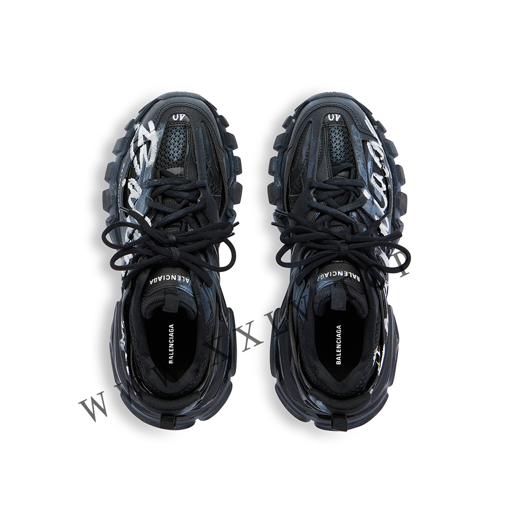 Women's Track Signature Sneaker in Black/white - Image 3
