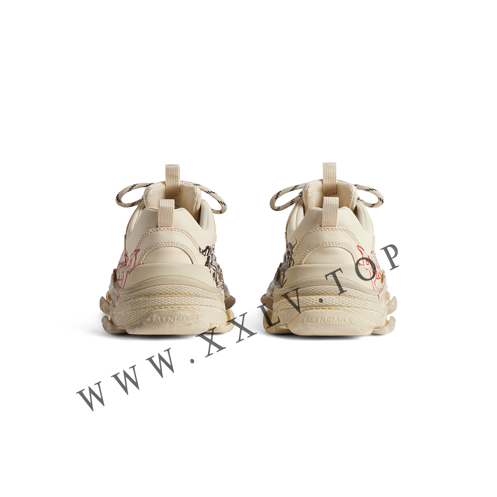 Women's Triple S Sneaker Diy Metal in White/red/black - Image 3
