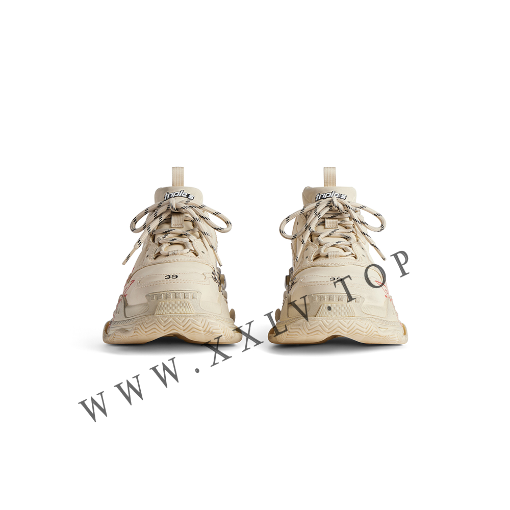 Women's Triple S Sneaker Diy Metal in White/red/black - Image 2