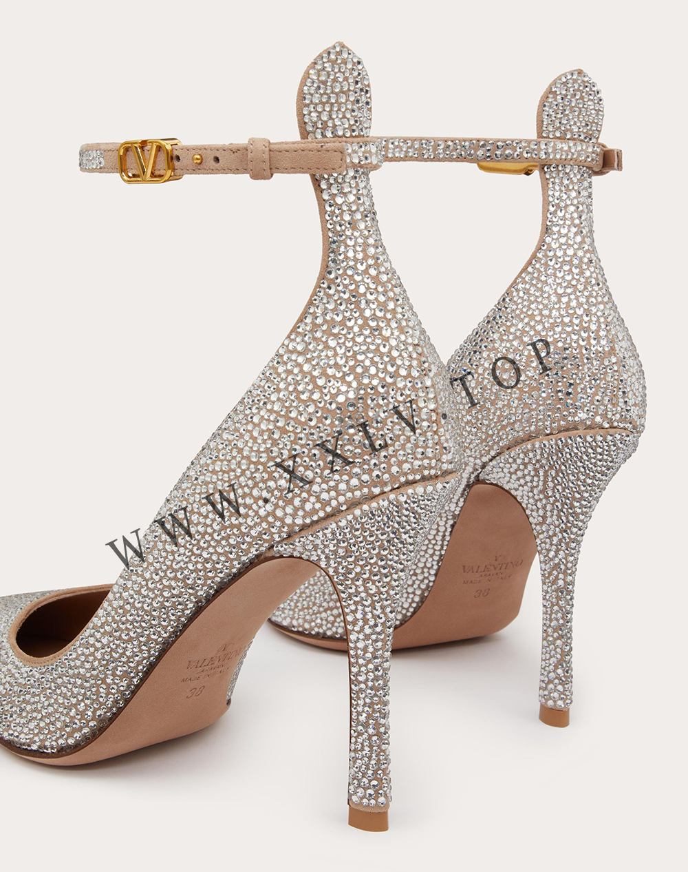 VALENTINO GARAVANI TAN-GO PUMP WITH CRYSTALS 100MM - Image 3