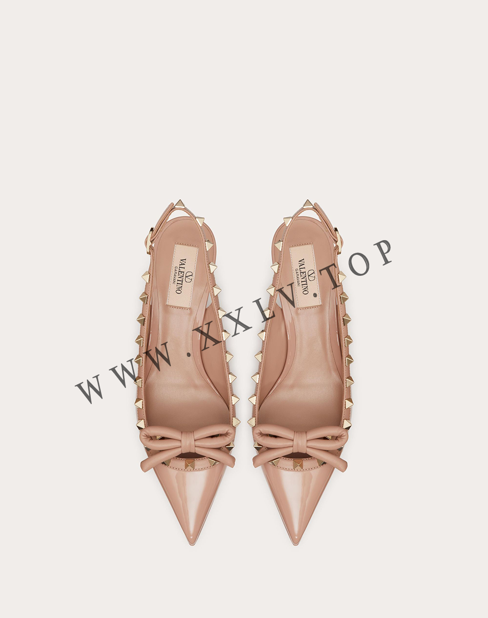 ROCKSTUD BOW SLINGBACK PATENT LEATHER PUMP 60MM - Image 4