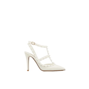 ROCKSTUD ANKLE STRAP PUMP WITH TONAL STUDS 100 MM