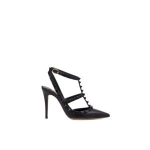 ROCKSTUD ANKLE STRAP PUMP WITH TONAL STUDS 100 MM