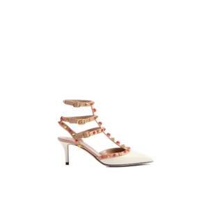 ROCKSTUD CALFSKIN PUMPS WITH CABOCHON STONES 65MM