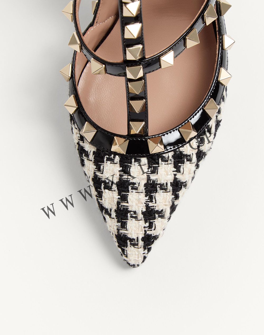 ROCKSTUD PUMP IN PIED-DE-POULE FABRIC 100MM - Image 5