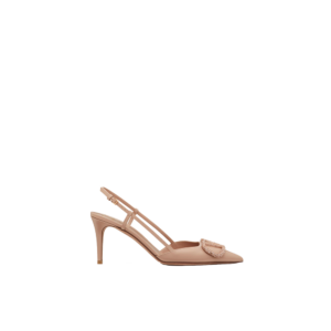 VLOGO SIGNATURE SLINGBACK PUMP IN CALFSKIN LEATHER 80MM