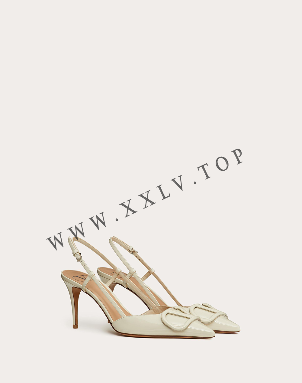 VLOGO SIGNATURE PATENT LEATHER SLINGBACK PUMP 80MM / 3.15 IN. - Image 5