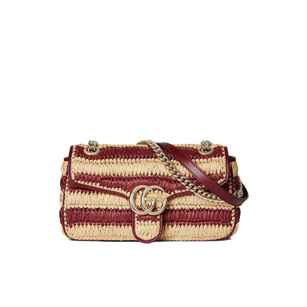 GG Marmont woven medium shoulder bag 443497