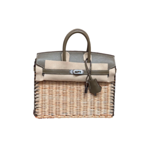 Birkin 25 Picnic bag  (25*13*20cm) Pure hand work Woven bamboo frame