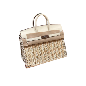 Birkin 25 Picnic bag (25*13*20cm) Pure hand work Woven bamboo frame