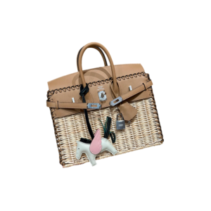 Birkin 25 Picnic bag (25*13*20cm) Pure hand work Woven bamboo frame
