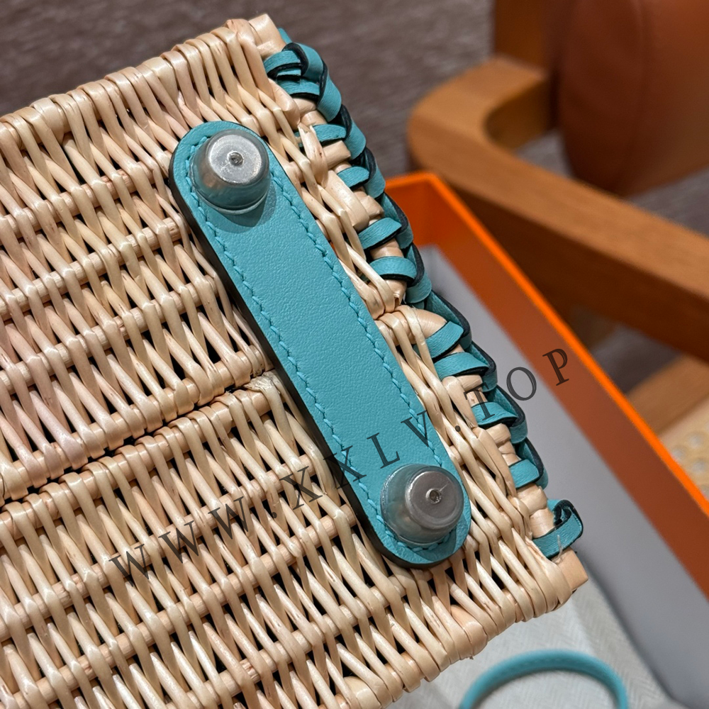 Birkin 25 Picnic bag (25*13*20cm) Pure hand work Woven bamboo frame - Image 5