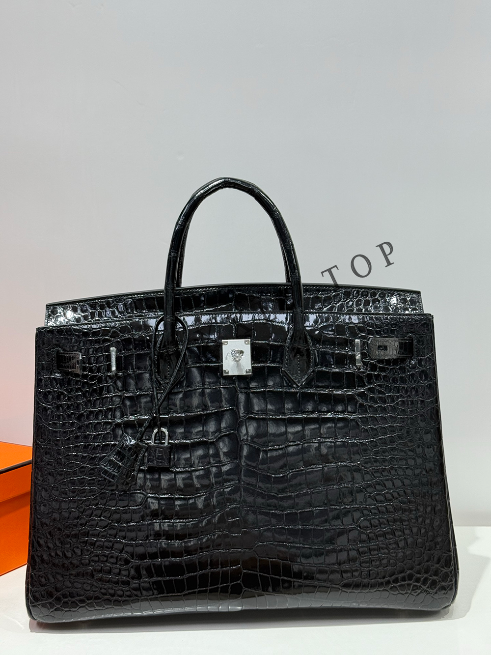 Birkin 40(40-30-21CM) Pure hand work Porosus Crocodile Four oversized alligator skins Other colors can be customized - Image 3