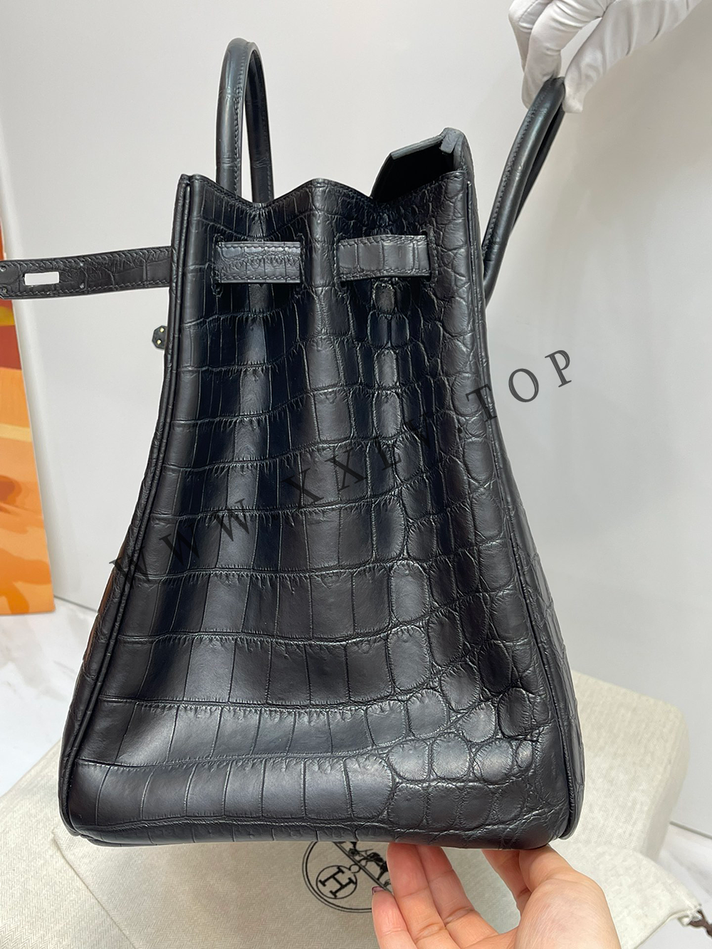 Birkin 40(40-30-21CM) Pure hand work Porosus Crocodile Four oversized alligator skins Other colors can be customized - Image 2