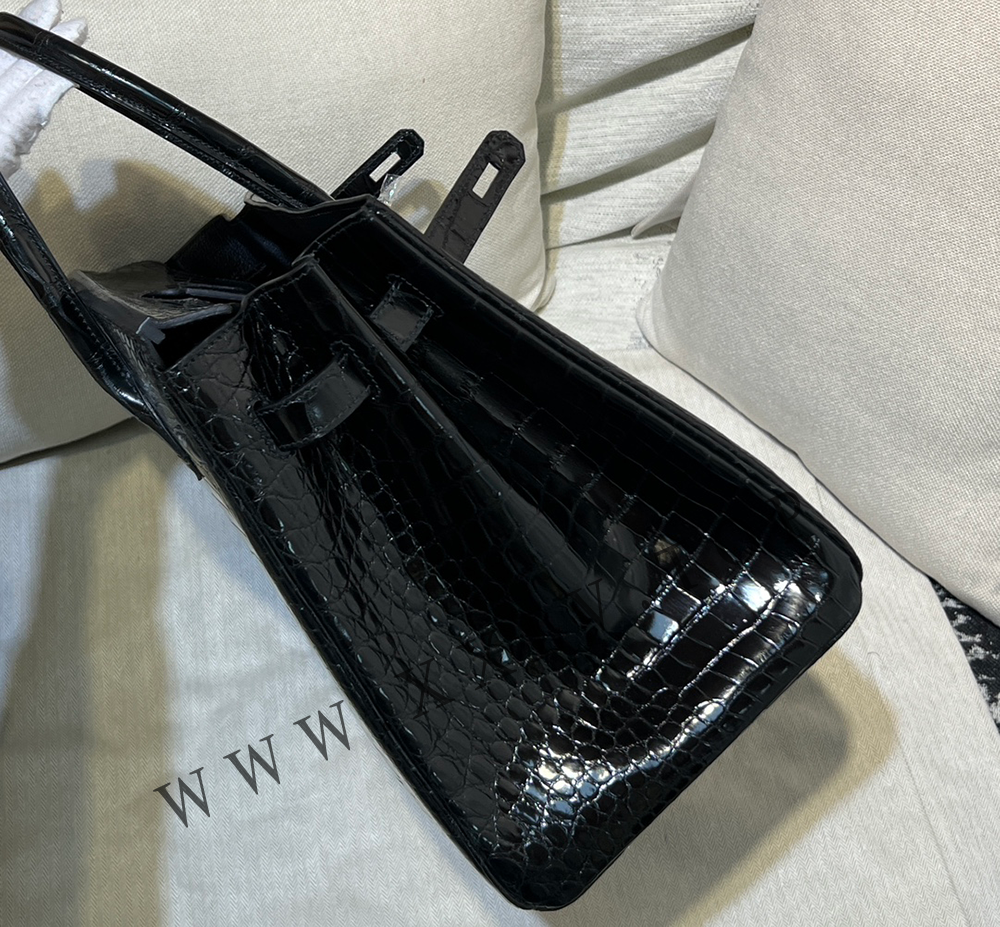 Birkin 35(35-25-18CM) Pure hand work Three pieces of skin Porosus Crocodile Other colors can be customized - Image 4