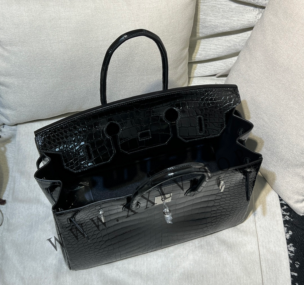 Birkin 35(35-25-18CM) Pure hand work Three pieces of skin Porosus Crocodile Other colors can be customized - Image 3