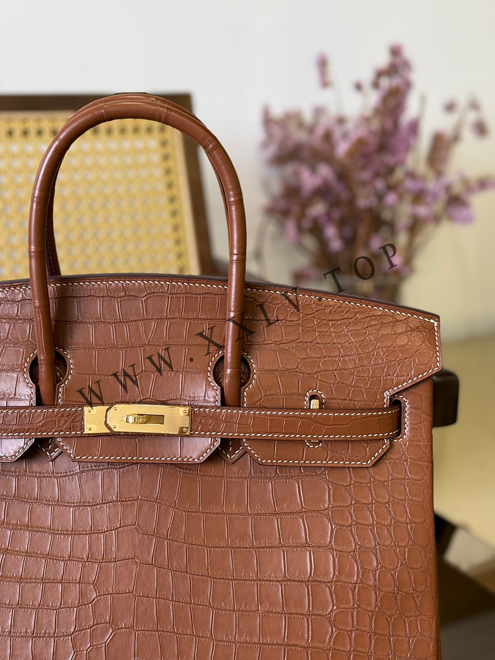 Birkin 35(35-25-18CM) Pure hand work Three pieces of skin Porosus Crocodile Other colors can be customized - Image 2